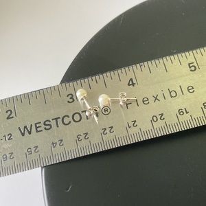 Tiny pearl and sterling silver stud earrings